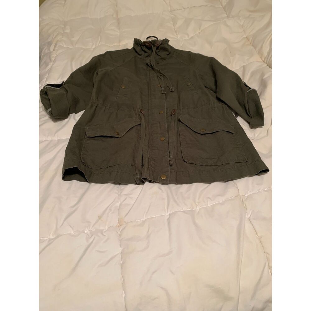 Ann Taylor LOFT Petites Olive Utility Jacket MP – Cotton Blend Field Coat